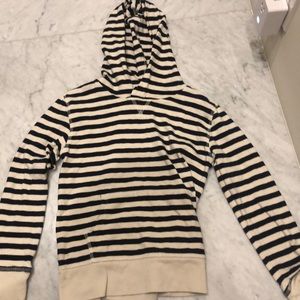 Blue and white striped hoodie